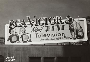 (BILLBOARDS--DETROIT, MICHIGAN) A selection of approximately 22 photographs depicting graphic ads for beer & televisions.